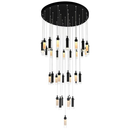 Cwi Lighting Olinda LED Integrated Black Chandelier 1606P33-37-101